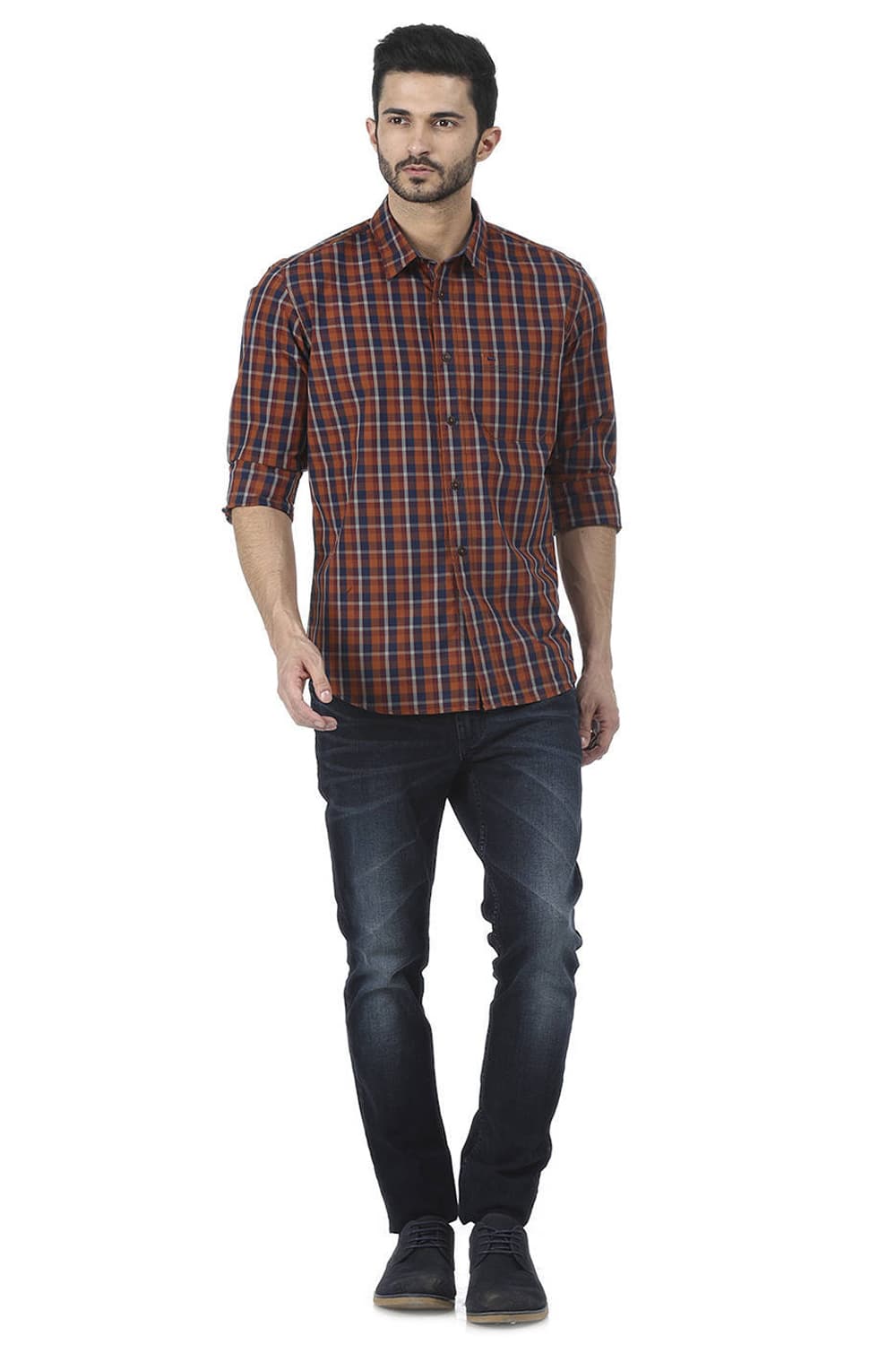 BASICS SLIM FIT CHECKS SHIRT