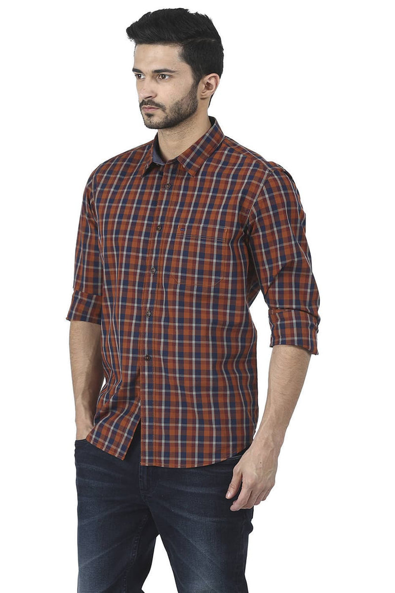 BASICS SLIM FIT CHECKS SHIRT