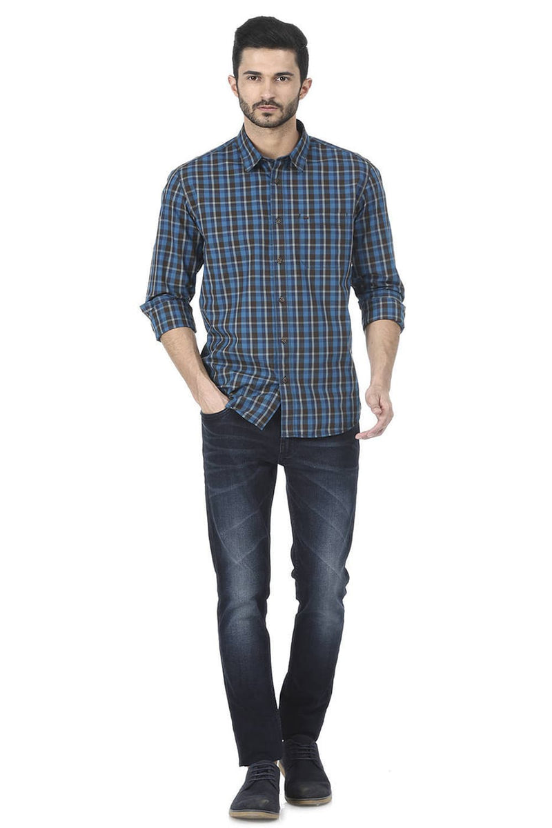 BASICS SLIM FIT CHECKS SHIRT