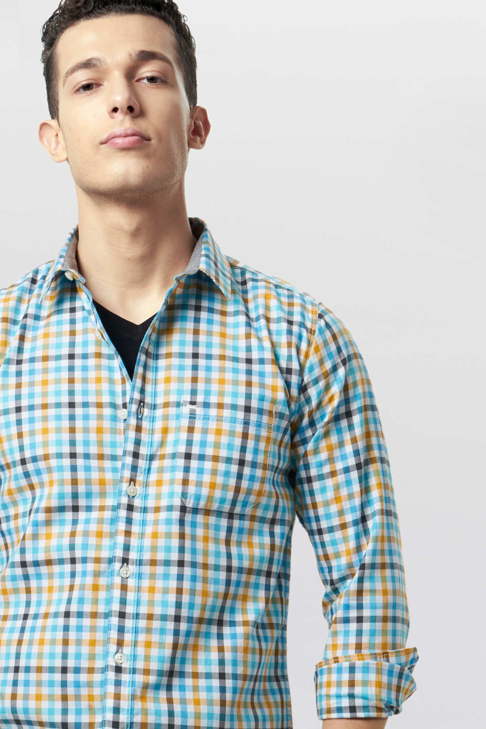 BASICS SLIM FIT CHECKS SHIRT