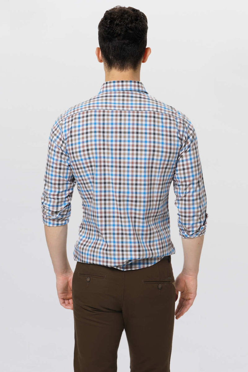 BASICS SLIM FIT CHECKS SHIRT