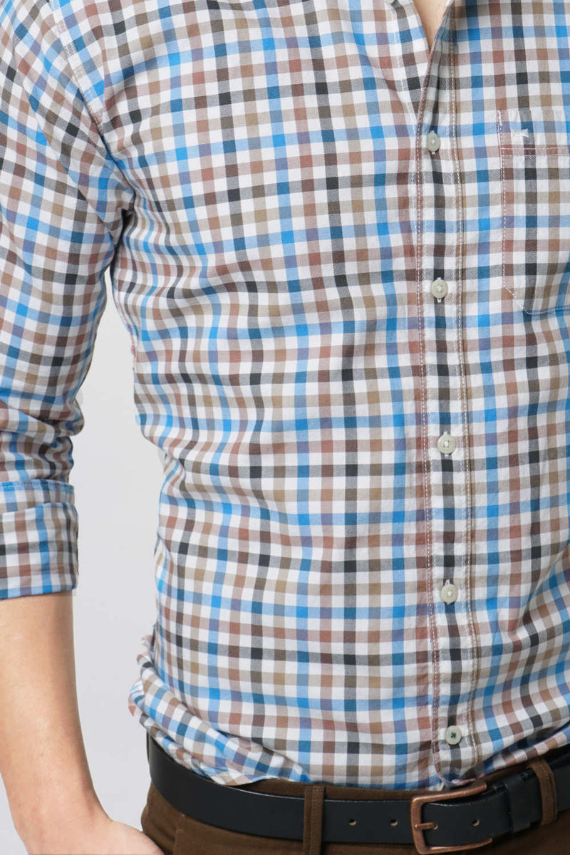 BASICS SLIM FIT CHECKS SHIRT