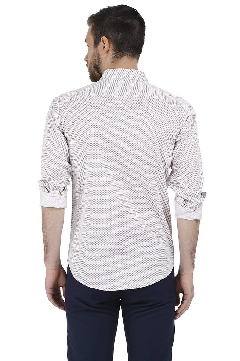 BASICS SLIM FIT PRINTED SATIN SHIRT