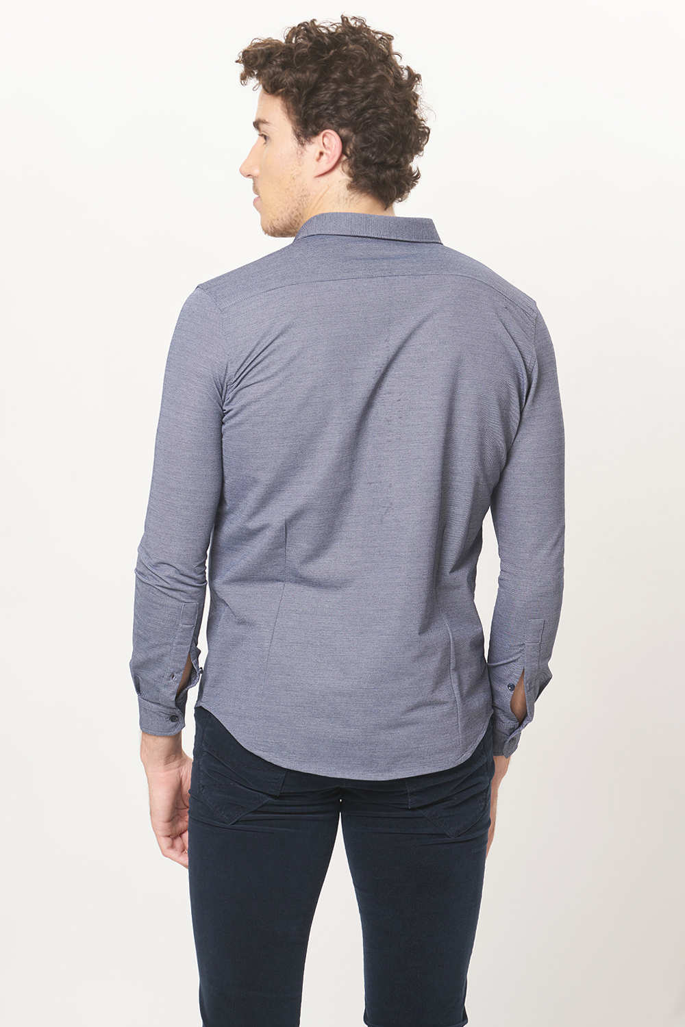 BASICS SLIM FIT FULL SLEEVE KNIT SHIRT