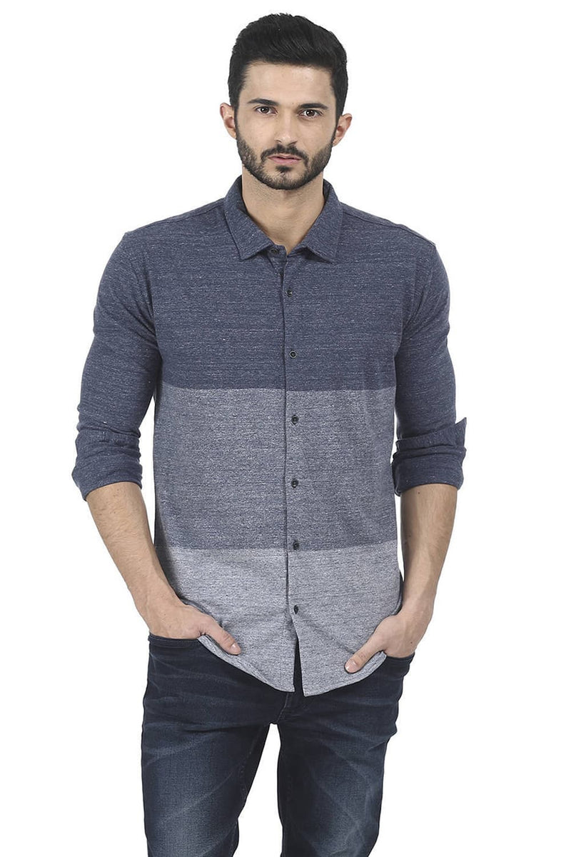 BASICS SLIM FIT FULL SLEEVE KNIT SHIRT