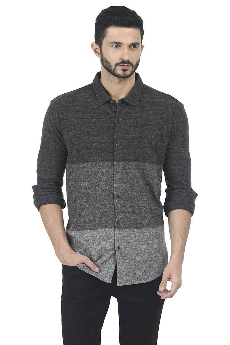 BASICS SLIM FIT FULL SLEEVE KNIT SHIRT