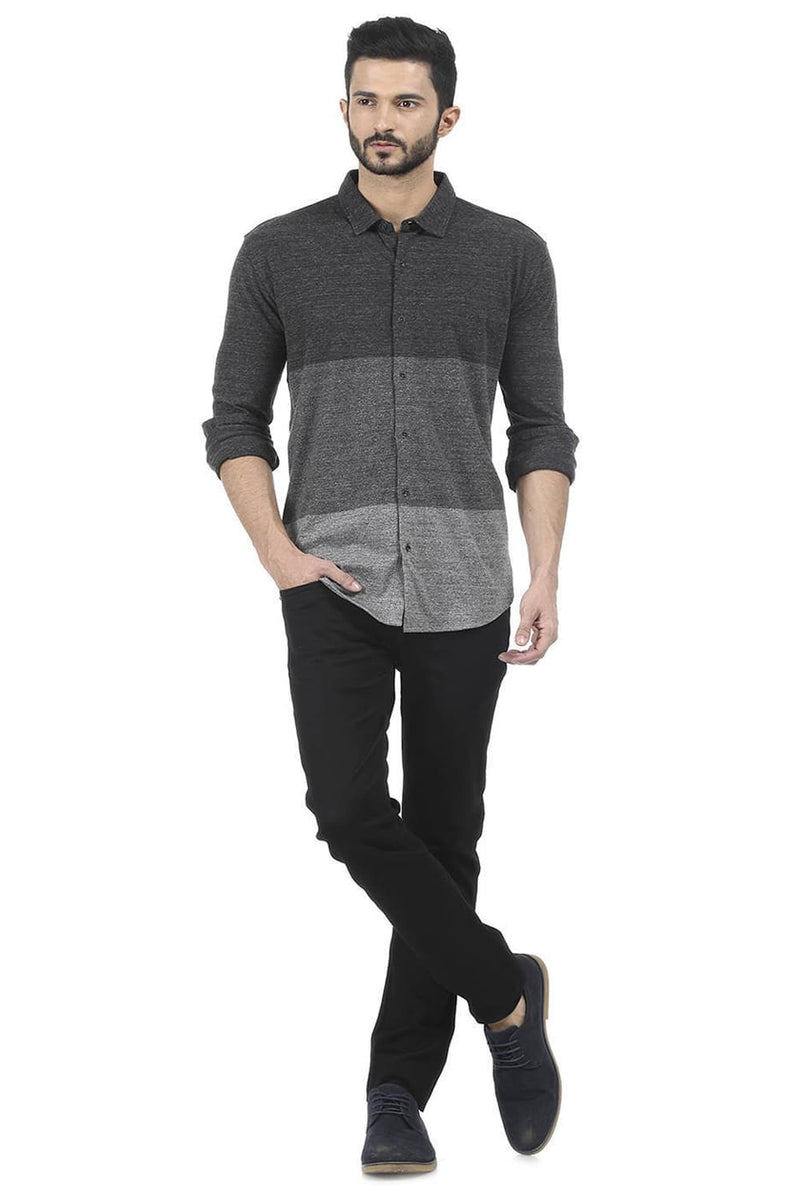 BASICS SLIM FIT FULL SLEEVE KNIT SHIRT