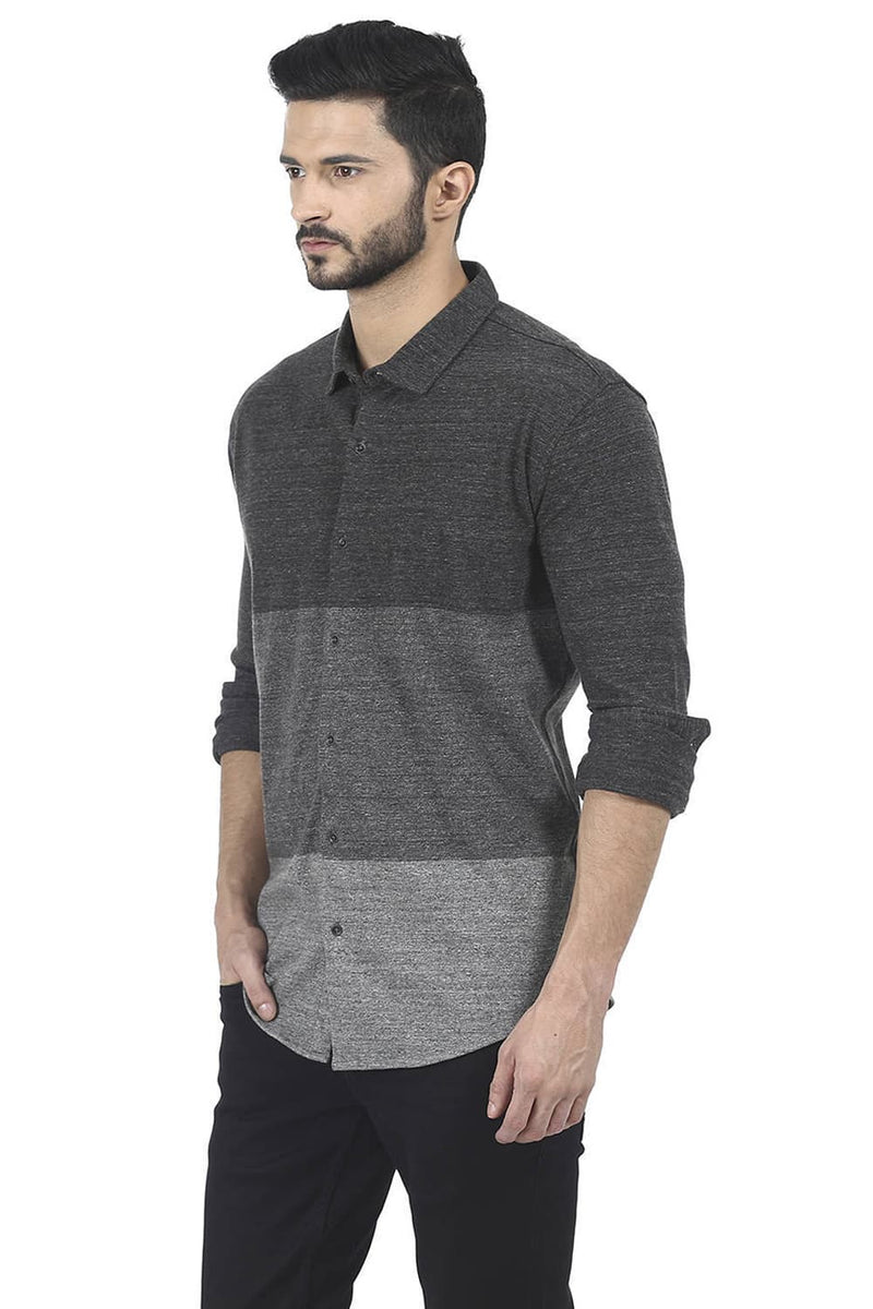 BASICS SLIM FIT FULL SLEEVE KNIT SHIRT