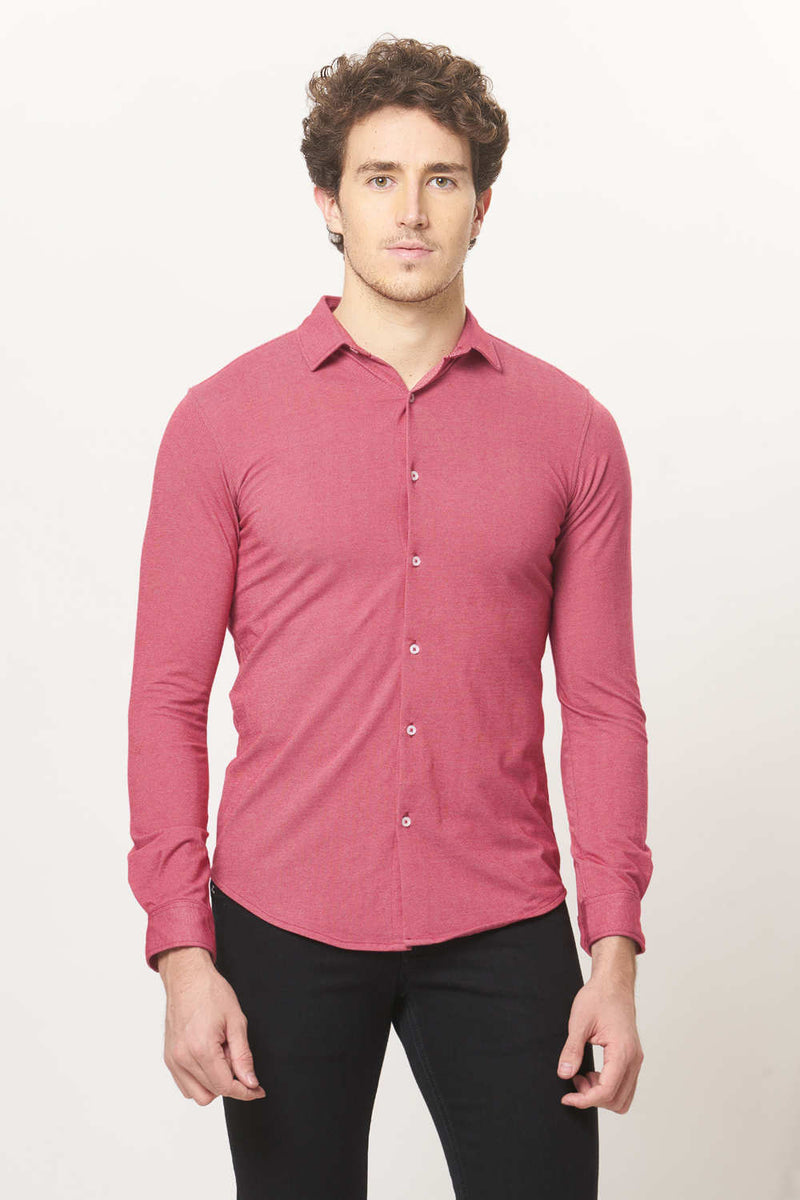 BASICS SLIM FIT FULL SLEEVE KNIT SHIRT