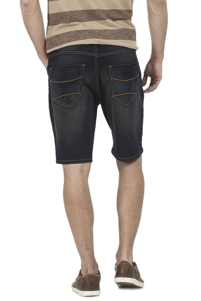 BASICS COMFORT FIT RINSE STRETCH DENIM SHORTS