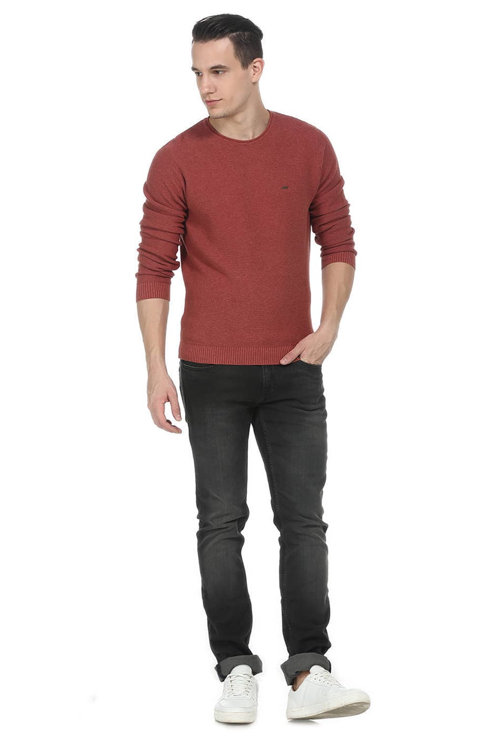 BASICS COMFORT FIT MENS ROLL NECK SWEATER