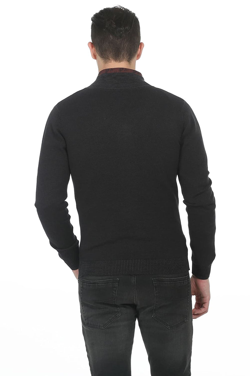 BASICS COMFORT FIT SHAWL COLLAR MENS SWEATER