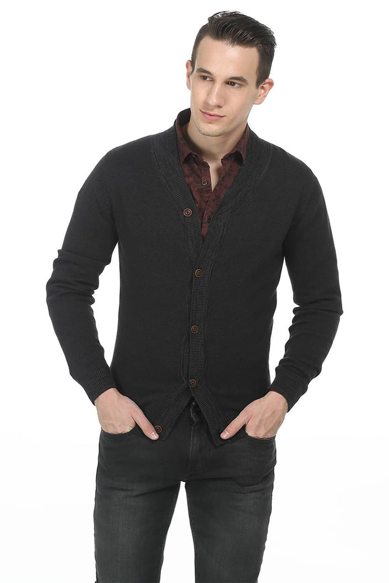 BASICS COMFORT FIT SHAWL COLLAR MENS SWEATER