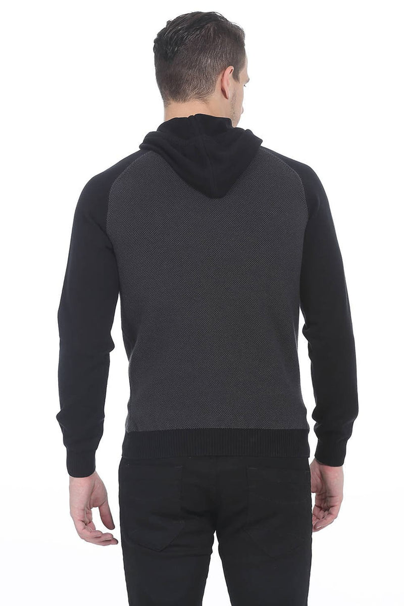 BASICS COMFORT FIT HOODED MENS SWEATER