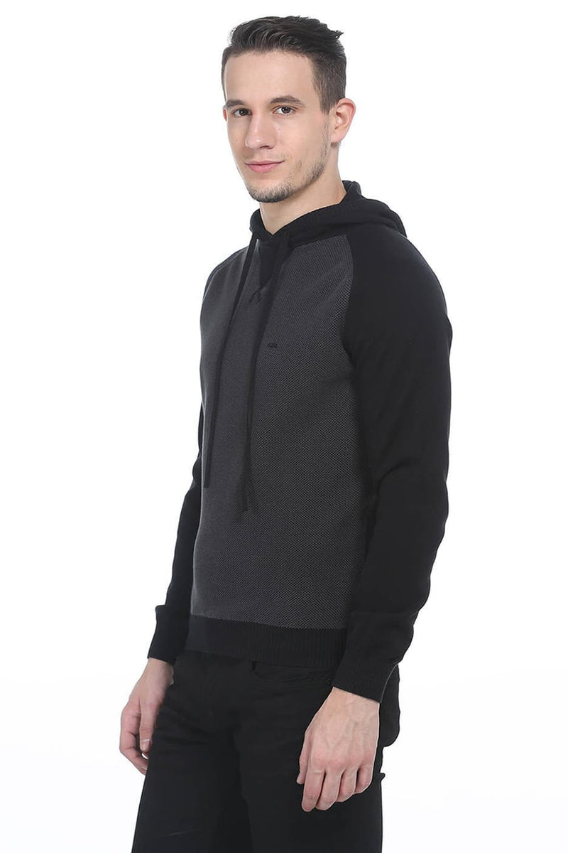 BASICS COMFORT FIT HOODED MENS SWEATER