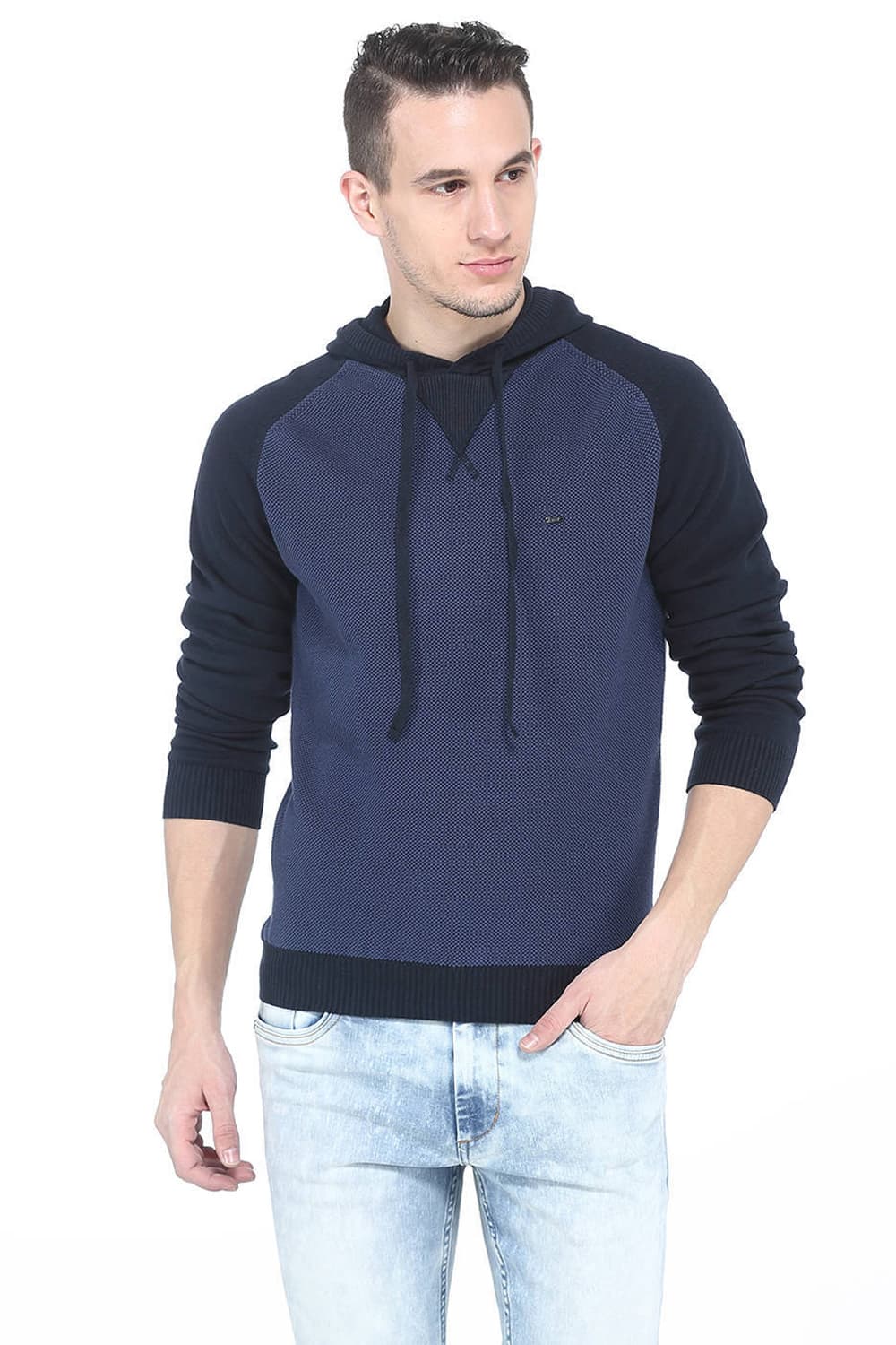 BASICS COMFORT FIT HOODED MENS SWEATER