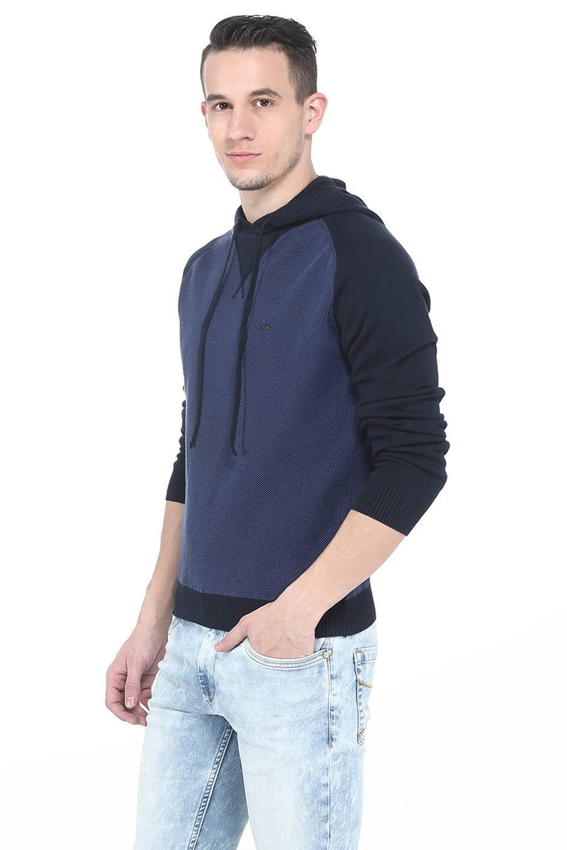 BASICS COMFORT FIT HOODED MENS SWEATER