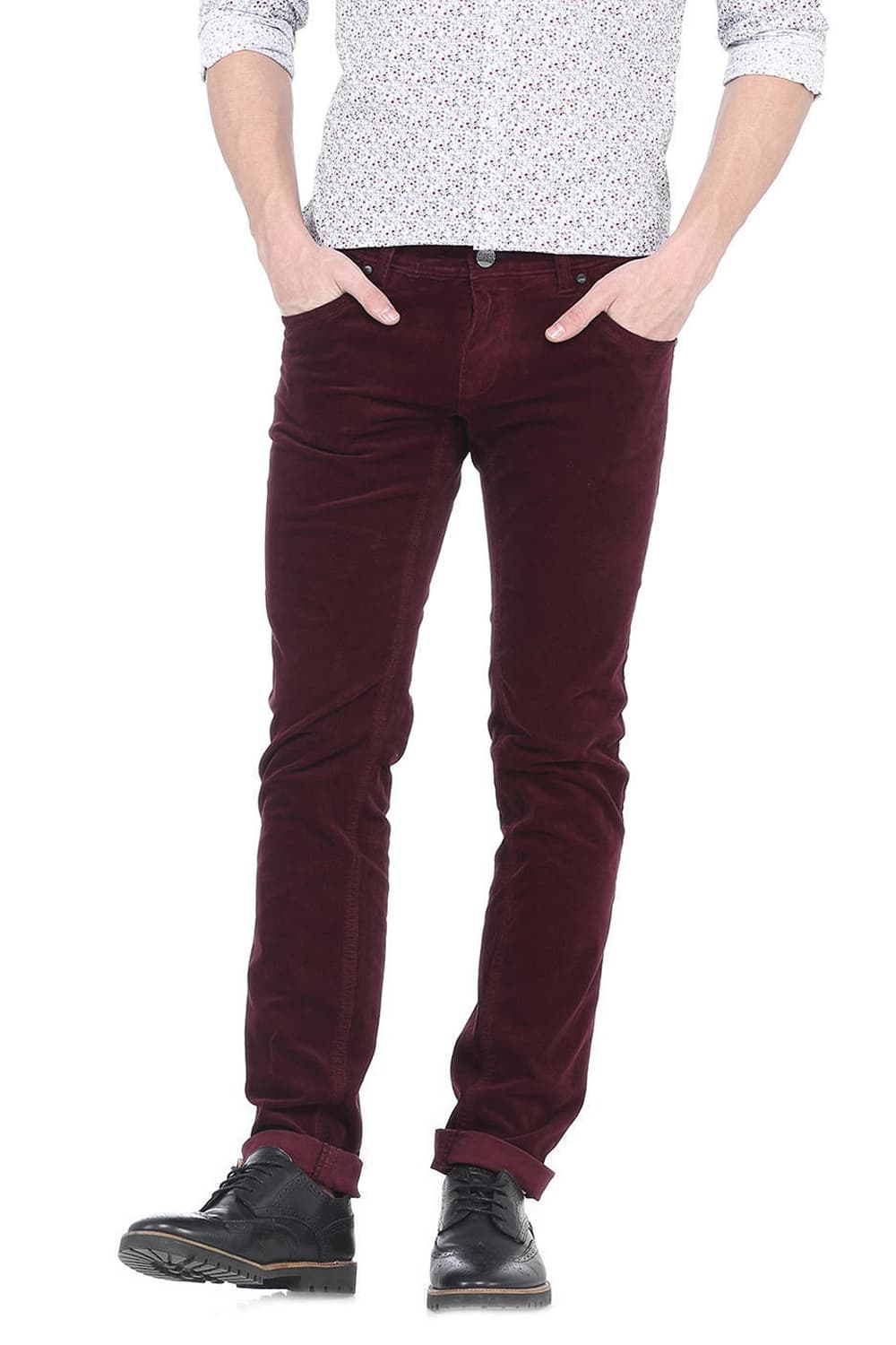 BASICS SKINNY FIT CORDUROY STRETCH TROUSER