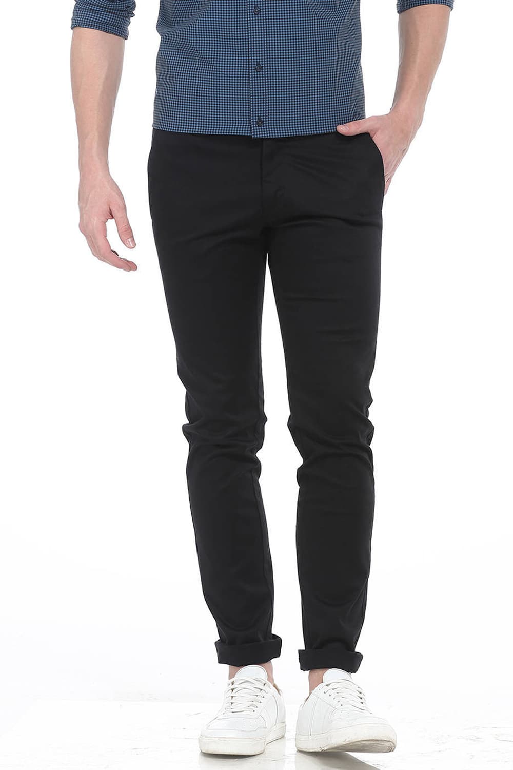 BASICS TAPERED FIT STRETCH TROUSER