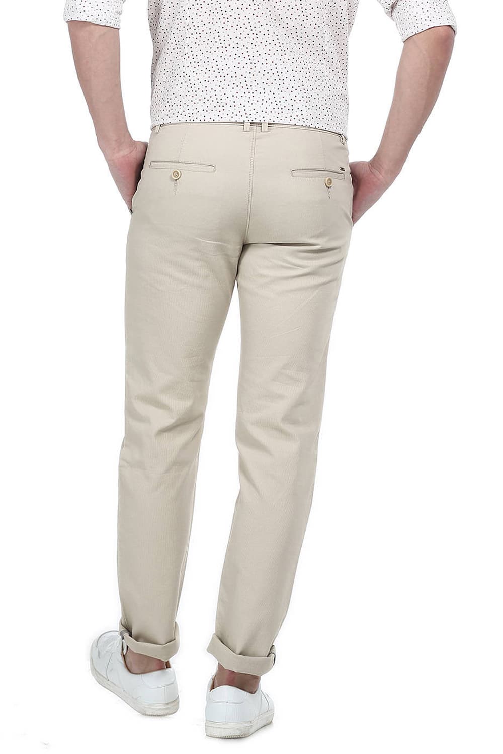 BASICS SLIM FIT CORD STRUCTURE TROUSER