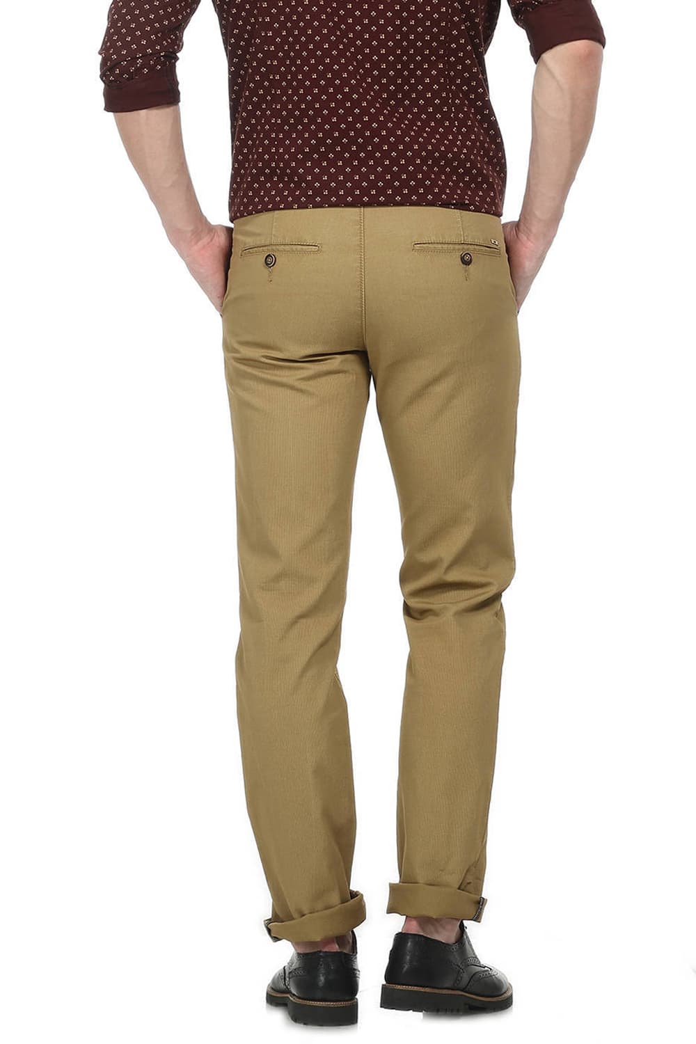 BASICS SLIM FIT CORD STRUCTURE TROUSER