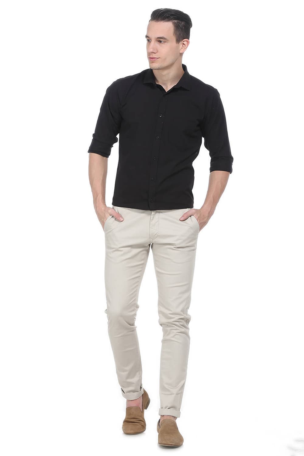 BASICS TAPERED FIT STRETCH TROUSER