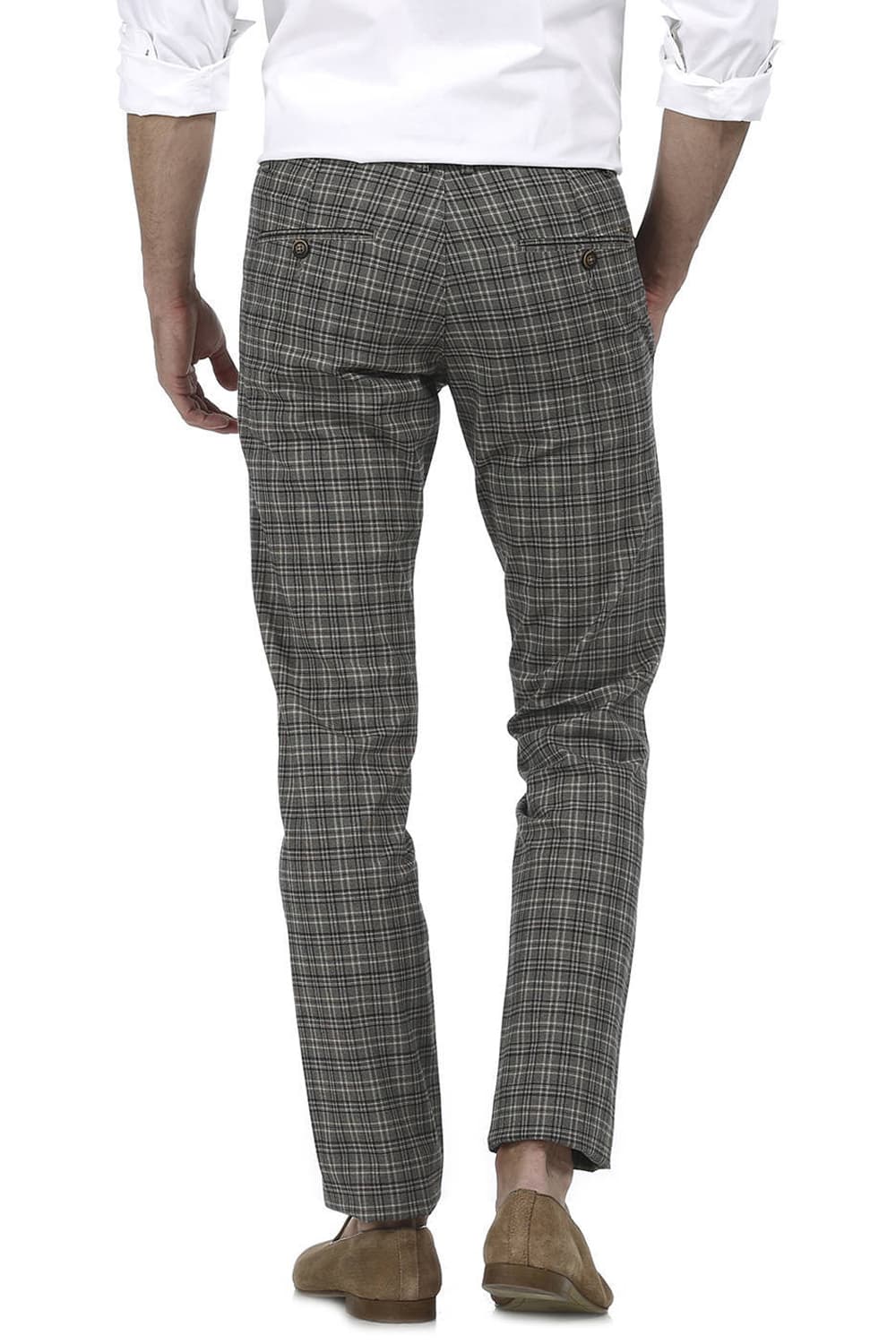 BASICS TAPERED FIT CHECKS TROUSER