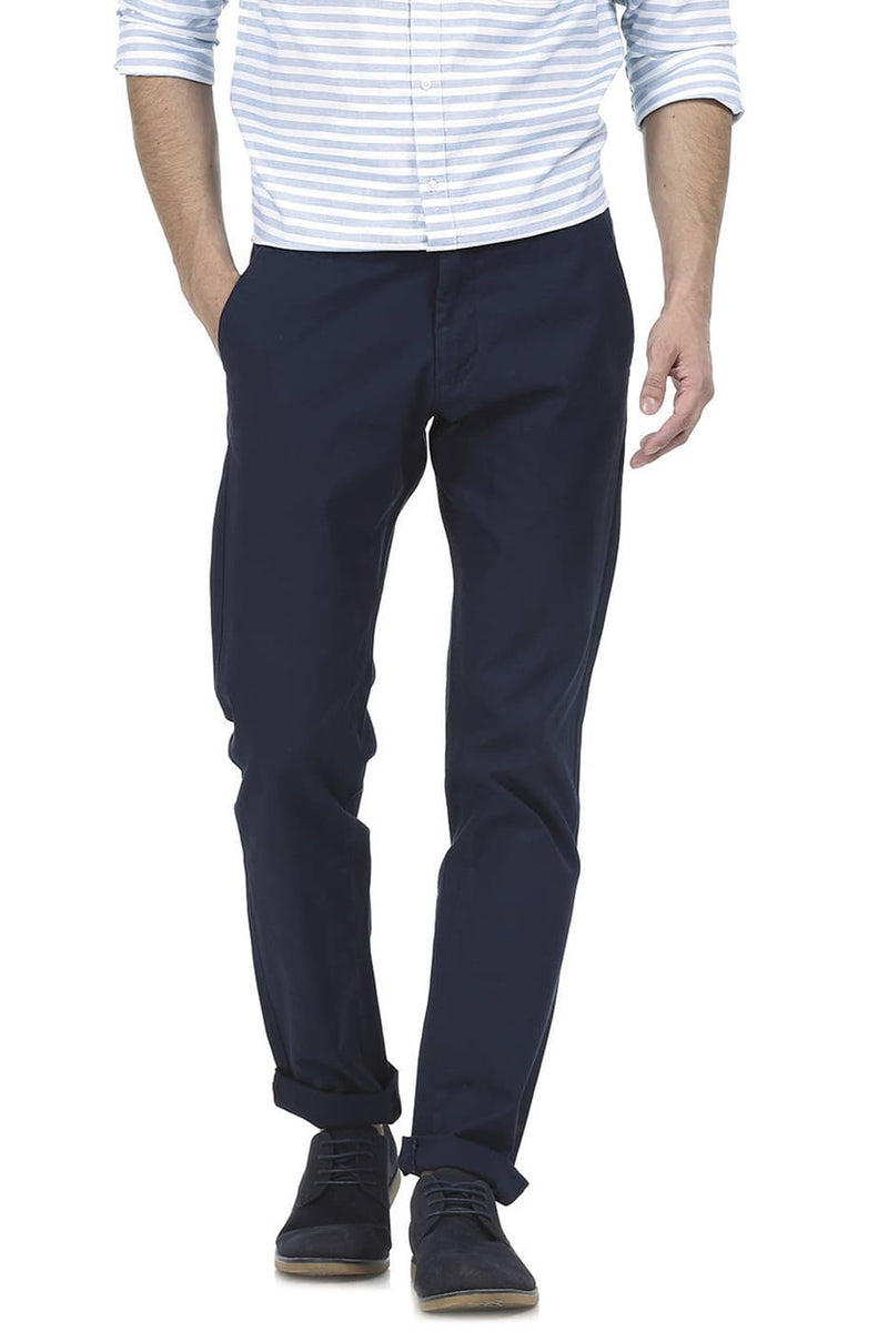 BASICS TAPERED FIT DOBBY TROUSER