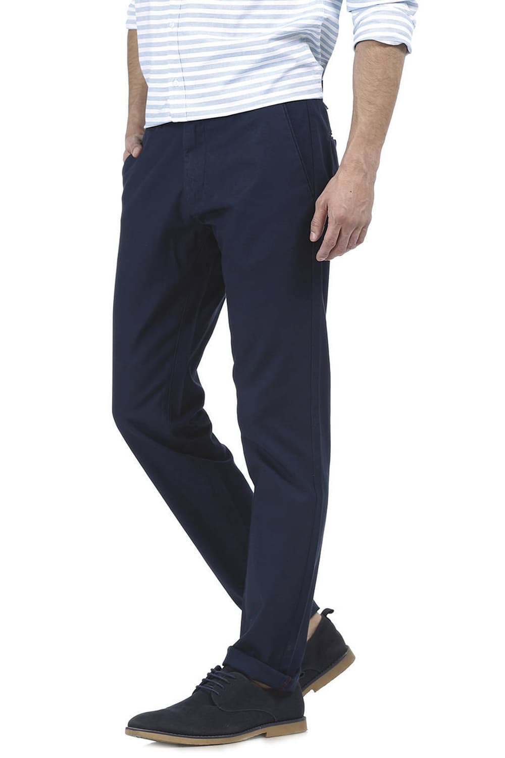 BASICS TAPERED FIT DOBBY TROUSER