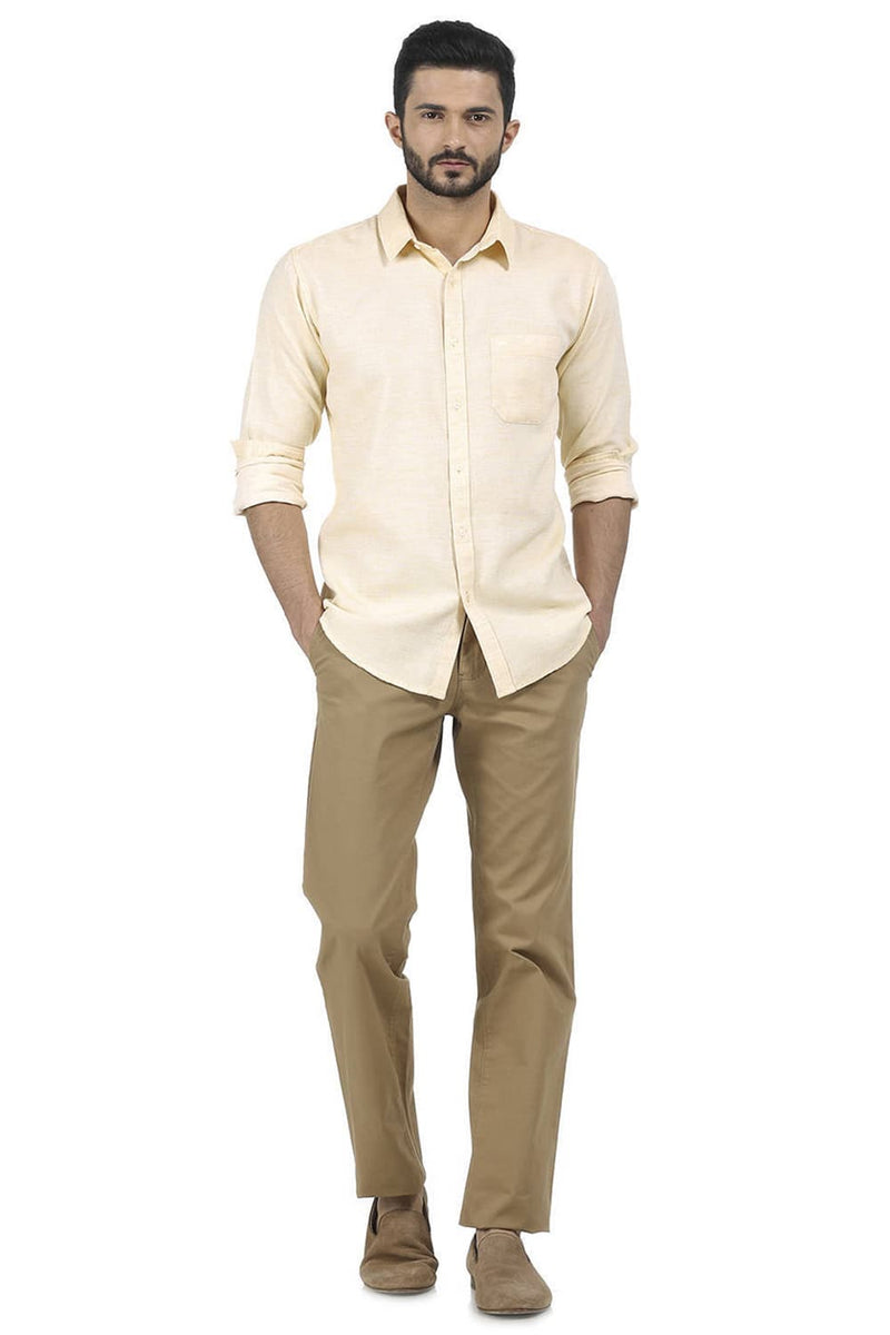 BASICS SLIM FIT STRUCTURE TROUSER