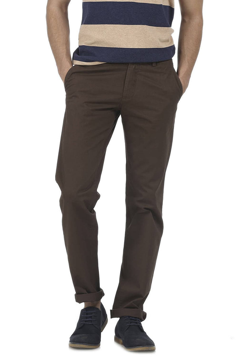 BASICS SLIM FIT STRUCTURE TROUSER