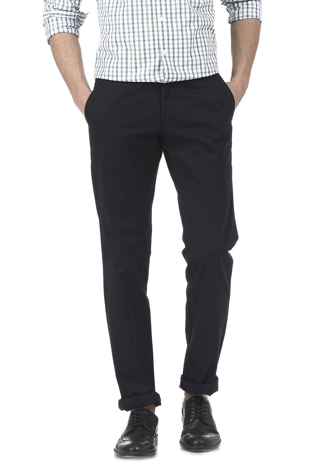 BASICS SLIM FIT STRUCTURE TROUSER