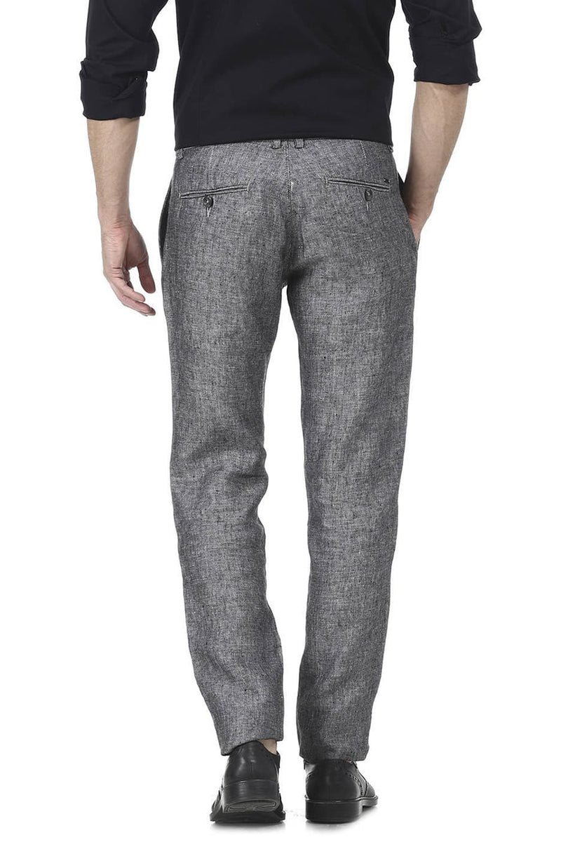 BASICS TAPERED FIT LINEN TROUSER