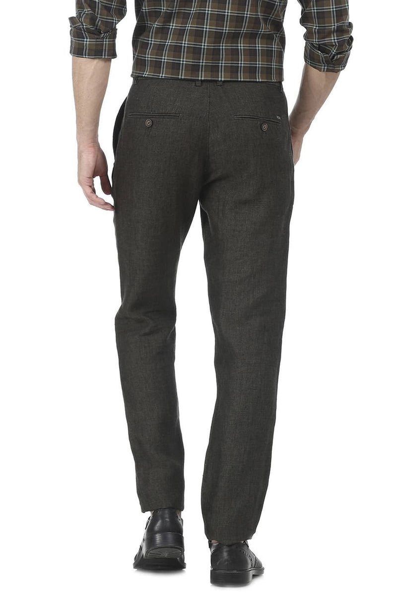 BASICS TAPERED FIT LINEN TROUSER