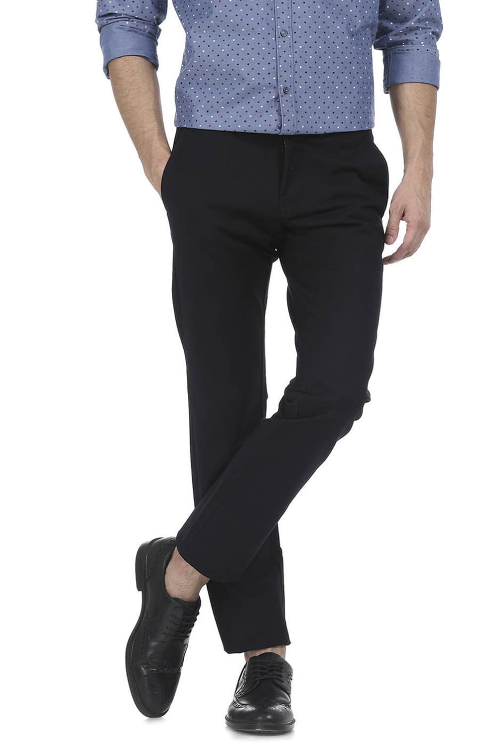 BASICS TAPERED FIT SATIN TROUSER