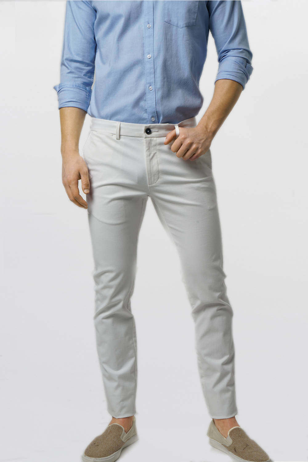 BASICS TAPERED FIT TWILL TROUSER