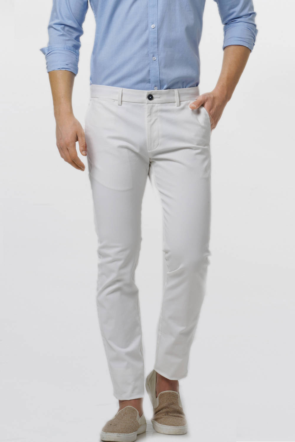 BASICS TAPERED FIT TWILL TROUSER