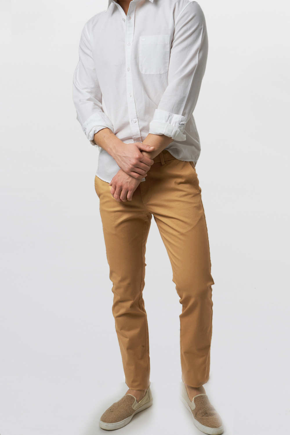 BASICS TAPERED FIT TWILL TROUSER