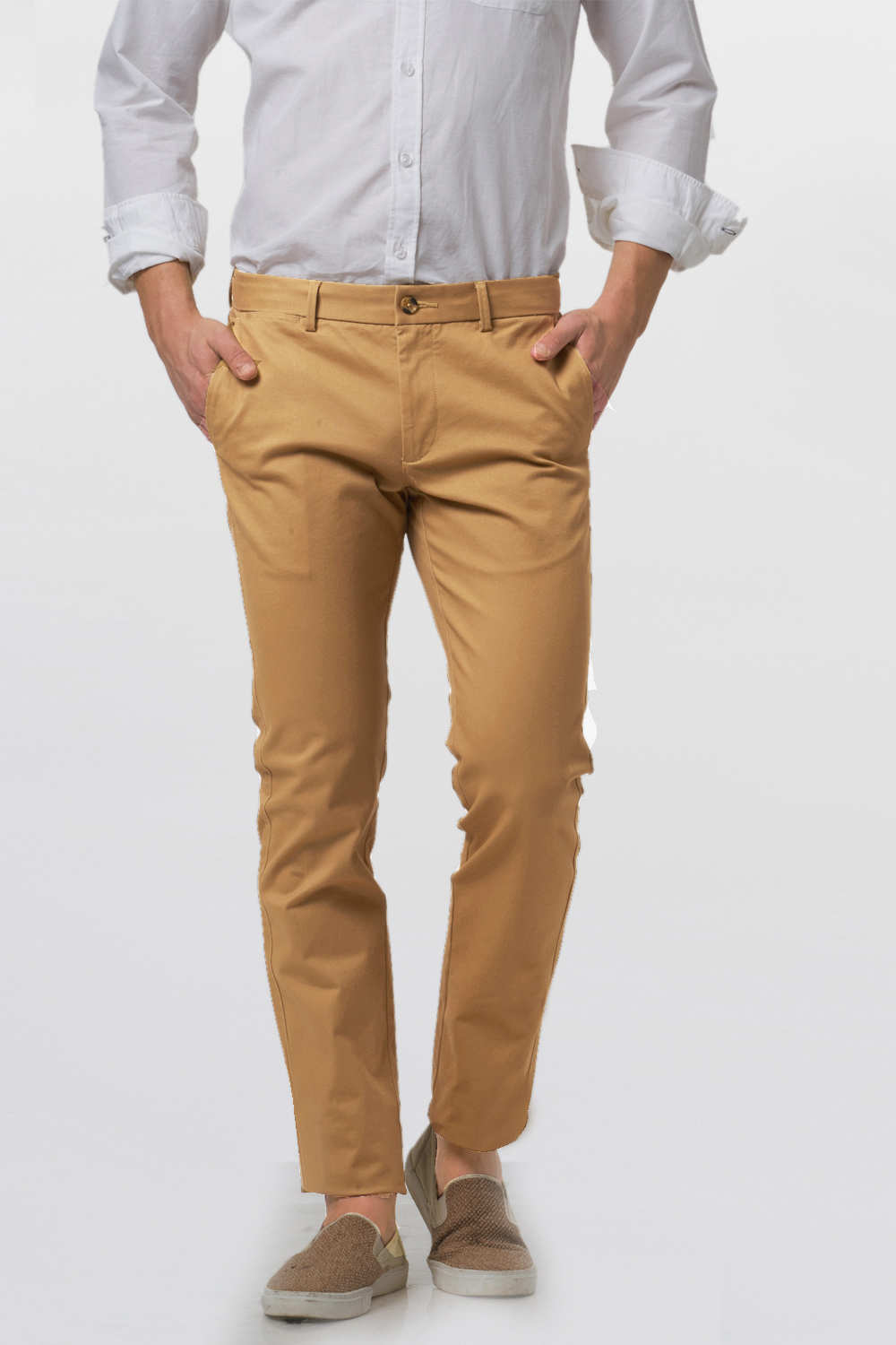 BASICS TAPERED FIT TWILL TROUSER