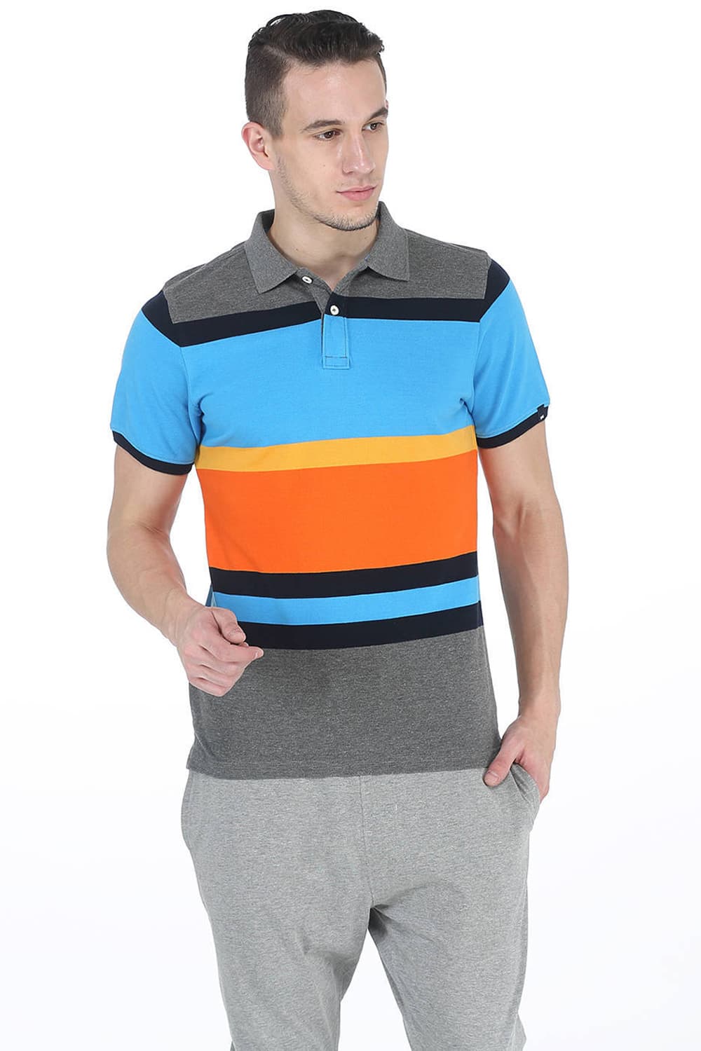 BASICS MUSCLE FIT POLO T. SHIRT