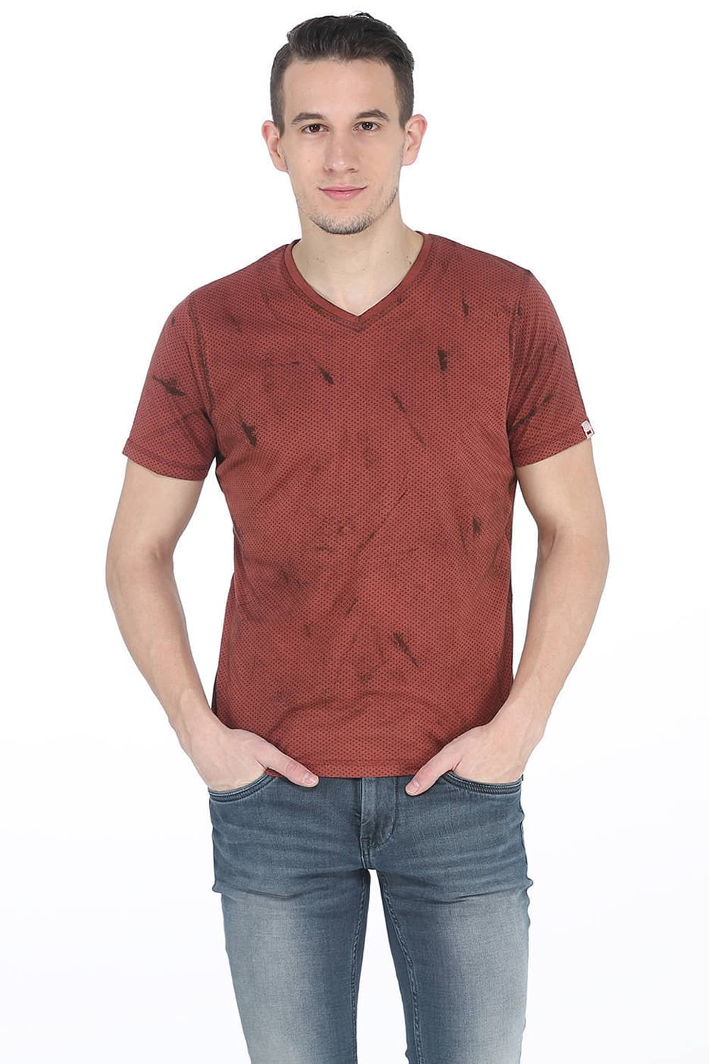 BASICS MUSCLE FIT V NECK T.SHIRT