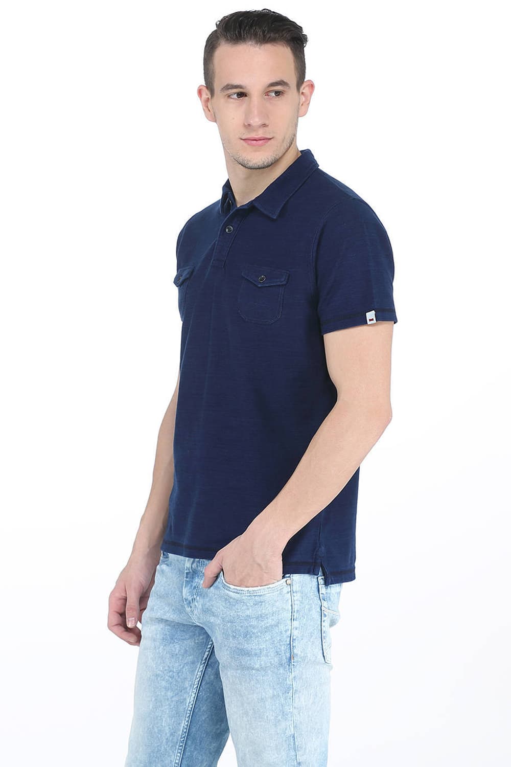 BASICS MUSCLE FIT POLO T SHIRT