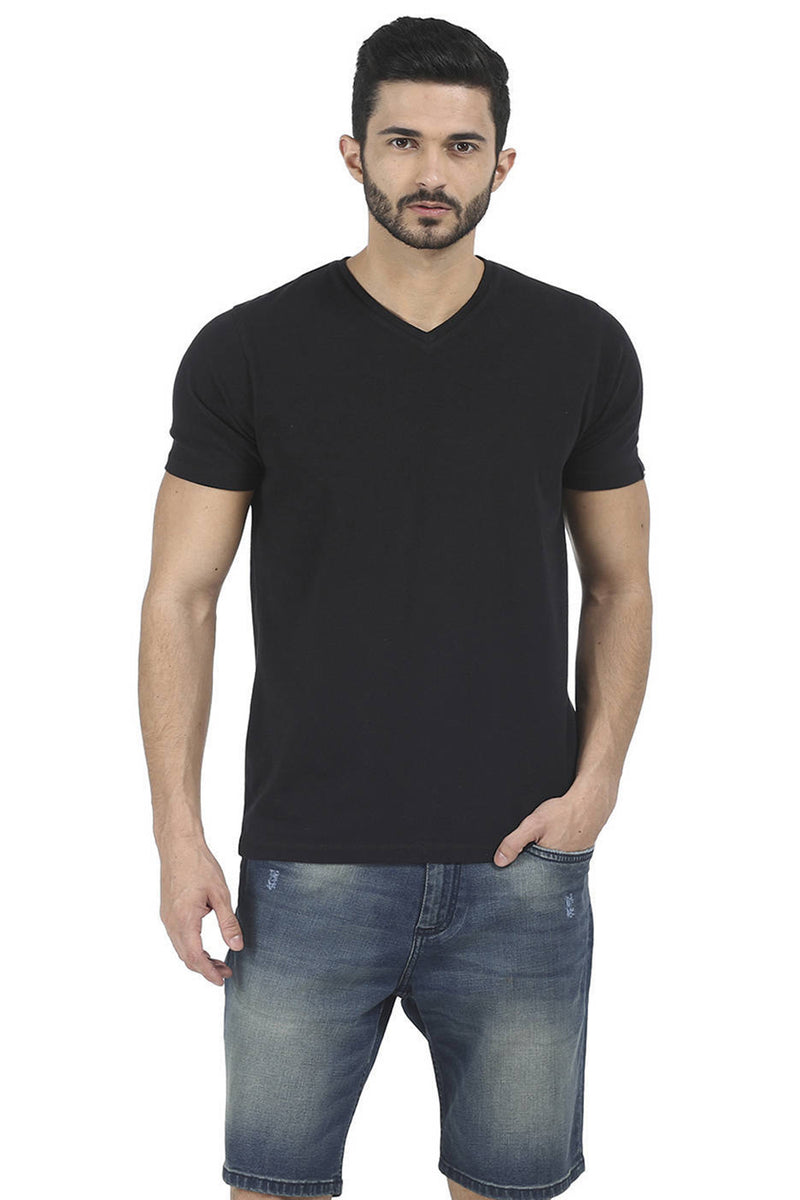 BASICS MUSCLE FIT V NECK T SHIRT