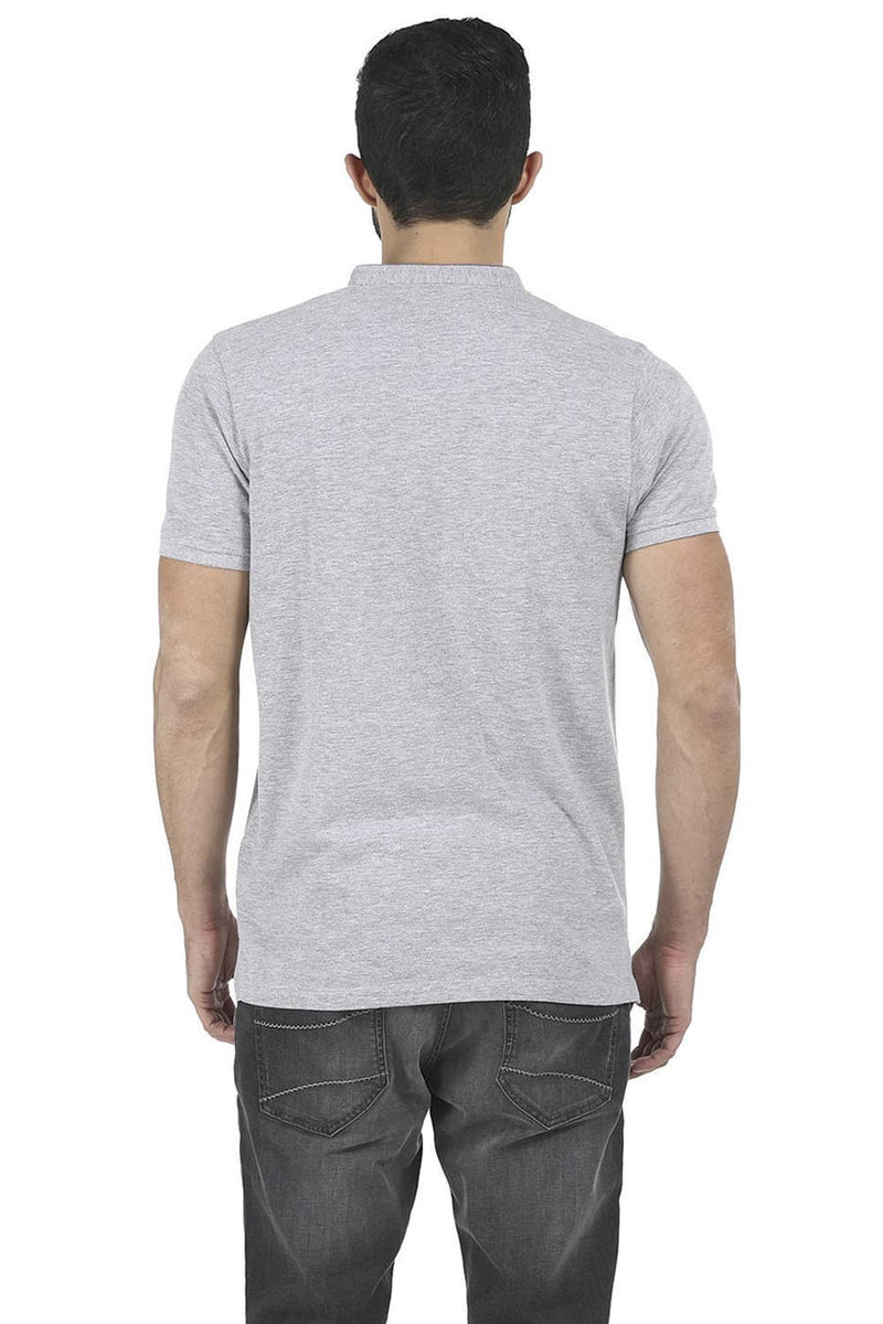 BASICS MUSCLE FIT MANDARIN COLLAR T SHIRT