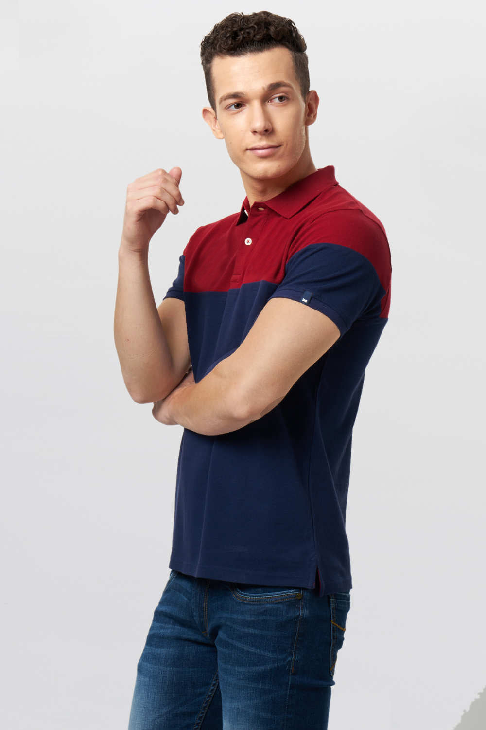 BASICS MUSCLE FIT POLO T SHIRT