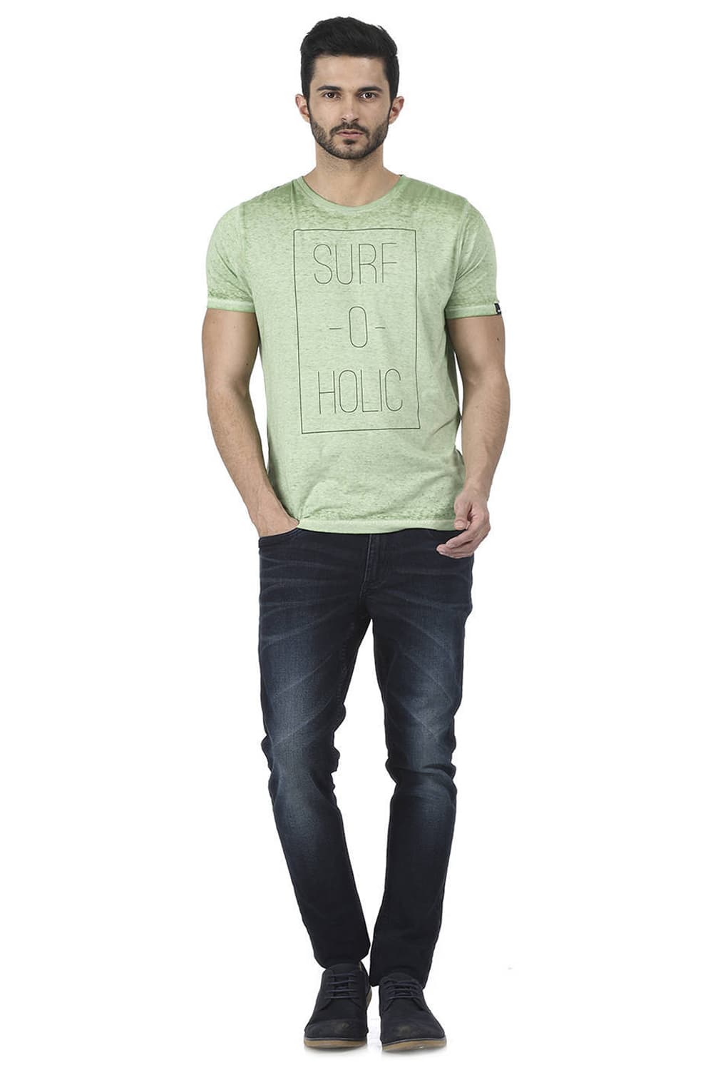 BASICS MUSCLE FIT CREW NECK T SHIRT