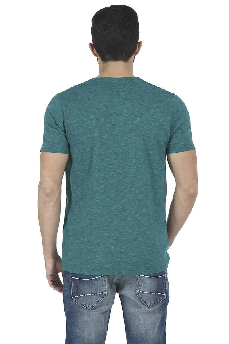 BASICS MUSCLE FIT HENLEY T SHIRT