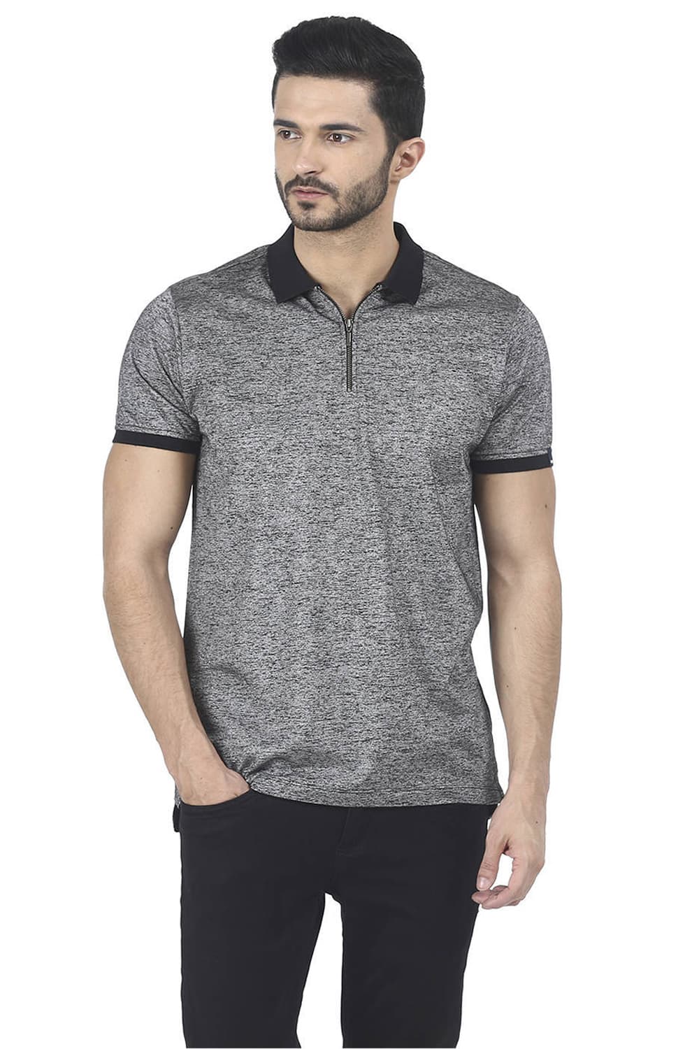 BASICS MUSCLE FIT POLO T SHIRT