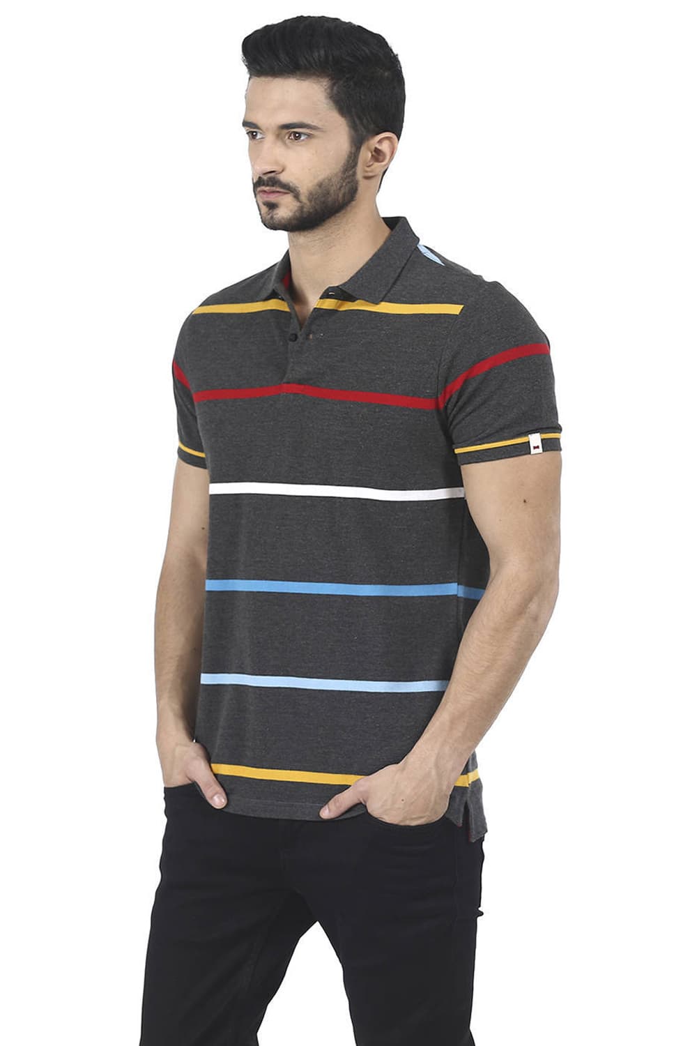 BASICS MUSCLE FIT POLO T SHIRTS