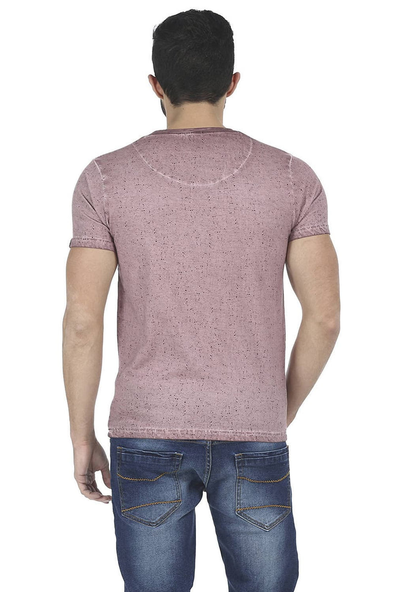 BASICS MUSCLE FIT PRINTED V NECK T SHIRT